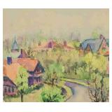 Paulina Everitt Village Scene Watercolor