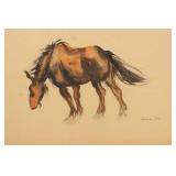 1941 Paulina Everitt Horse Study Watercolor