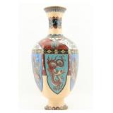 Japanese Cloisonne Dragon & Phoenix Vase