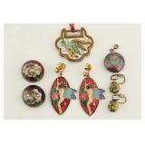 Cloisonne Enamel Jewelry Group