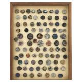 Display of Antique Picture Buttons Plus Embroidery