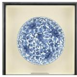 Framed Blue-White Bird Plate