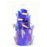 Blue Fish Art Glass Paperweight