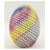 Murano Striped Art Glass Paperweight