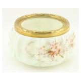 Wave Crest Floral Opaline Glass Box