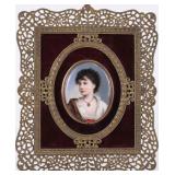 Painted Porcelain Portrait Miniature Plaque