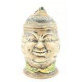 German Figural Face Pottery Beer Stein
