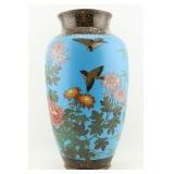 Japanese Cloisonne Floral and Bird Vase