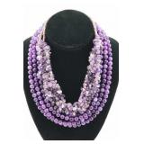 2 Amethyst Bead Multistrand Necklaces