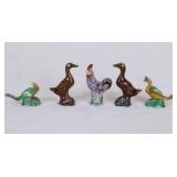 5 Glazed Chinese Ceramic Bird Figures