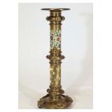 Victorian Pottery & Brass Pedestal. Hungarian (?)