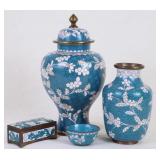 Blue Chinese Cloisonne Enamel Group