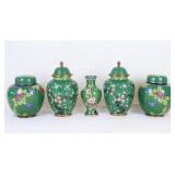 Green Chinese Cloisonne Group