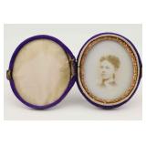 Young Woman Opalotype in Purple Case