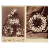 Two Funeral Floral Cabinet Cards