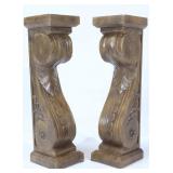Pair Carved Wood Architectural Corbels