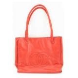 Chanel Red Leather Tote