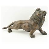 Patinated Metal Lion Sculpture