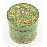 Green Chinese Cloisonne Dragon Box