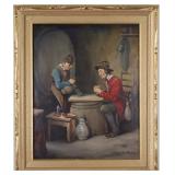 Wilhelm Lehmann-Leonhard Tavern Scene O/C