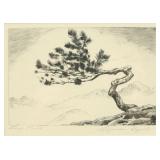 Lyman Byxbe 'Lone Pine' Signed Etching