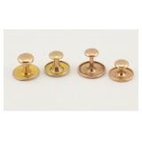 4 Gold Collar Studs. 14k & 10k