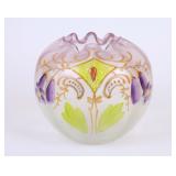 Victorian Painted Floral Art Glass Bowl