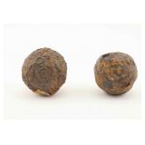 Pair of Excavated Iron Round Shot