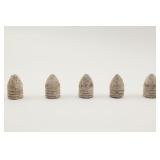 Five Excavated Conical Lead Bullets