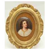 Gilt Framed Portrait Miniature Plaque