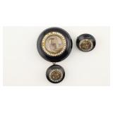 Antique Hairwork Mourning Brooch Set