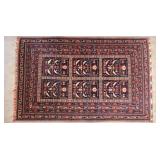 Navy and Red Geometric Rug