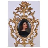 Portrait Miniature in Openwork Gilt Frame