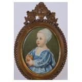 Portrait Miniature of a Child with Fruit