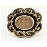 Art Nouveau Hairwork Mourning Brooch
