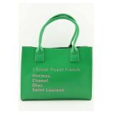 Green Tote with French Designer Names