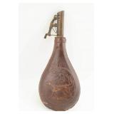 Embossed Dog Leather Powder Flask