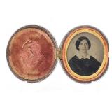 Seated Woman Hand-Tinted Tintype in Union Case