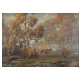 Autumn Landscape with Cows O/B