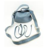 Italian Blue Leather Shoulder Bag