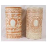 Pair of Weller Relief Ceramic Umbrella Stands