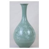 Korean Celadon Slip Decorated Crane Vase
