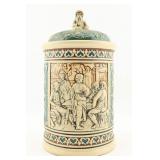 German Relief Stoneware Humidor
