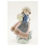 Lladro Girl with Flower Basket