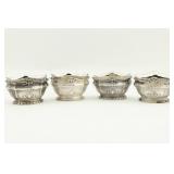 Four Sterling Silver Ornate Open Salts