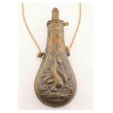Figural Copper Powder Flask