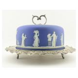 Blue Jasperware Covered Cake Stand