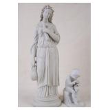 Two White Bisque Figures