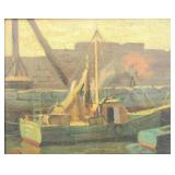 Frederick Witton Boat Harbor Oil Painting