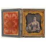 Seated Woman Daguerrotype in Inlaid Case